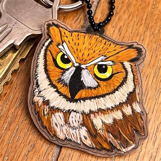 Handmade Owl Keychain – Zen Symbol of Wisdom, Stillness & Inner Clarity Charm - Car Accessory - Bag Tag - Etsy