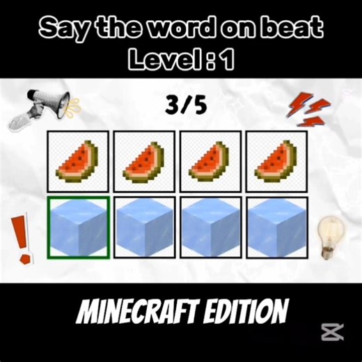 Say the word on beat level : 1 challenge Minecraft edition #minecraft #minecraftost #challenge #word