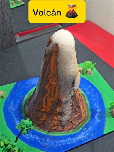 Volcán casero fácil de hacer - maqueta escolar paso a paso