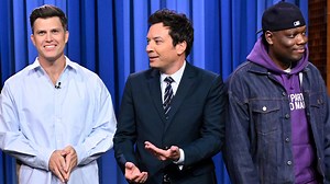 74K views · 617 reactions | Colin Jost & Michael Che crash Jimmy’s monologue to catch up on the summer’s biggest news. | The Tonight Show Starring Jimmy Fallon | Facebook