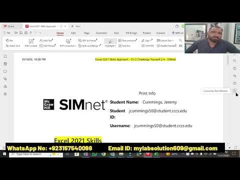 Excel 2024 In Practice - Ch 2 Challenge Yourself 2.4 | SIMnet Help Assignment