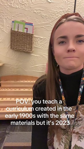 A timeless curriculum 🫶🫶🥰 Many of the materials in a Montessori classroom are the exact replicas of the ones Maria Montessori herself created over 100 years ago today. They’re still interesting, didactic, and beautiful to this day! #teachersoftiktok #youdontknowme #mariamontessori #montessori #preschoolteacher #kindergartenteacher