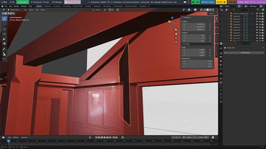 Master Interior 3D Design, Modelling & Rendering In Blender: crown moduling 22