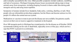 Rare Case of West Nile Virus Strikes Camelid “While WNV typically affects horses, humans, and birds, the disease can sometimes cause illness in other animals,” Read More: https://www.michigannewssource.com/2023/10/rare-case-of-west-nile-virus-strikes-camelid/?utm_source=home-headline | Michigan News Source