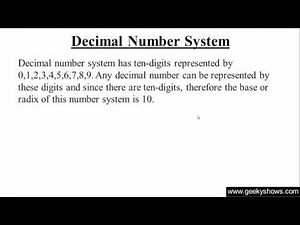 What is Decimal number system? Video Lecture - Class 2