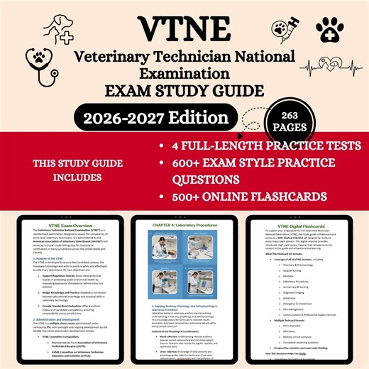 VTNE Exam 2026 | VTNE Study Guide | VTNE Study Material | Vtne Ebook | Vtne Review | Vtne Notes | Vtne Study | Vtne Prep | Vtne Exam | Vtne - Etsy New Zealand