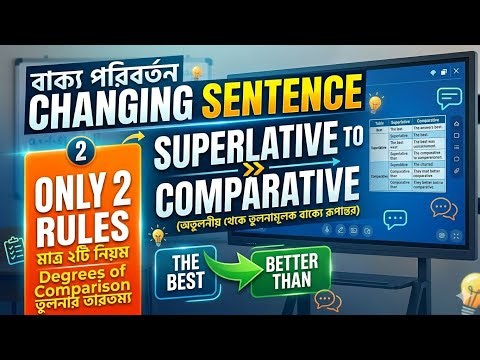 SUPERLATIVE TO COMPARATIVE | CHANGING SENTENCE | ONLY 2 RULES | DEGREES OF COMPARISON