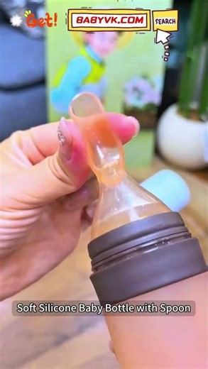 Soft Silicone Baby Bottle with Spoon: No More Spills, Stress-Free Feeding Anytime Anywhere #Baby