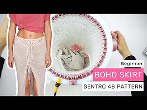 How to Knit a Boho Long SKIRT on a Sentro 48 Circular knitting Machine