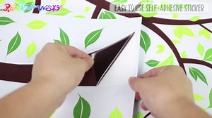 RW-2196 Giant Green Tree Wall Decals Large Tree Branches Leaf Wall Stickers DIY Removable Brown Trees Fallen Leaves Photo Wall Art Decor for Kids Women Bedroom Living Room Nursery Office