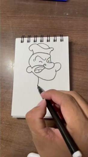 How to draw popeye the sailor man step by step tutorial | popeye the sailor man cartoon #shorts