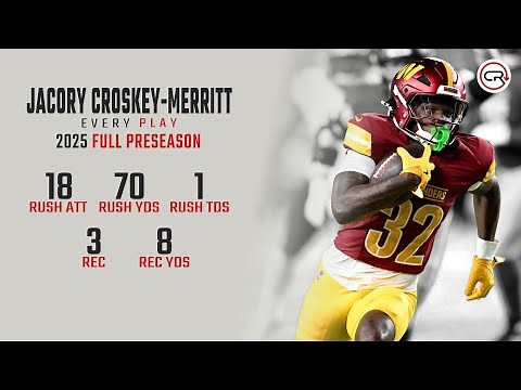 Jacory Croskey-Merritt 2025 Preseason Highlights | Every Run, Target, and Catch
