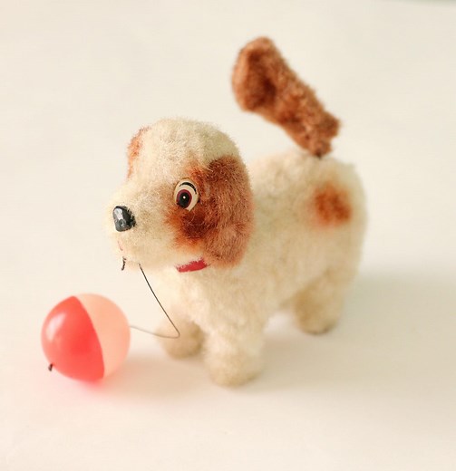 Vintage Wind-up Mechanical Dog Toy, Wagging Tail Terrier - Etsy