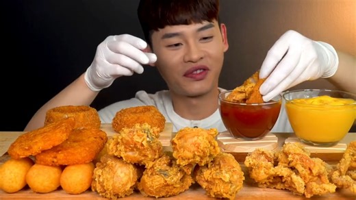 Fried Day🍗Onion Ring Hash Brown Fried Chicken Legs MukBang! #asmr #mukbang #bonggil #delicious #m | Mukbang.food