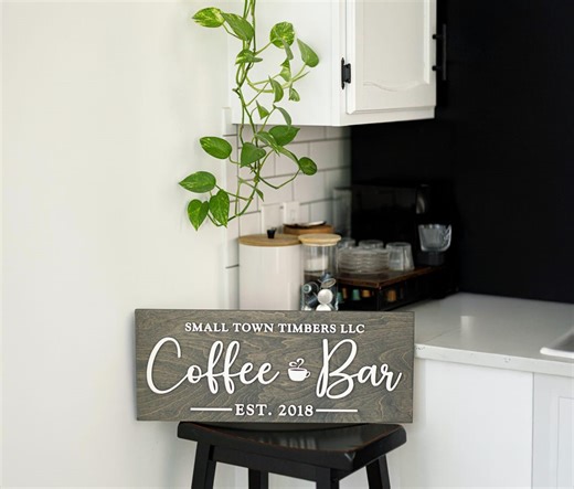 Custom Coffee Bar Sign • Personalized Company Name Coffee Station Decor - Etsy