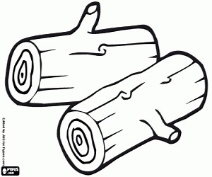 A few wood logs coloring page printable game