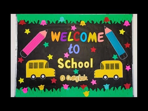 welcome Board Decoration ideas for school / Bulletin board decoration ideas #diy #boarddecoration