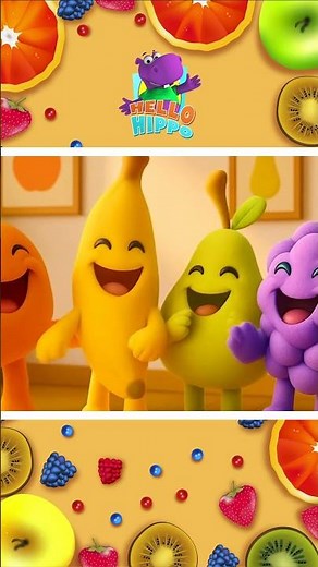 🍎 Five Cute Fruits Jumping On The Bed 🍇 #shorts #nurseryrhymes #kidssong #foryou #trending #foryou