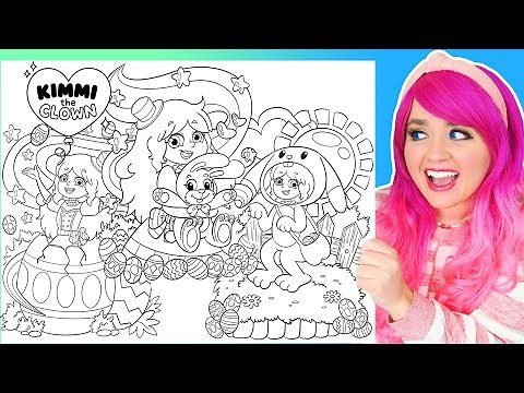 Coloring Kimmi The Clown Easter Coloring Pages | Easter Bunny, Easter Egg & Egg Hunt Coloring Videos