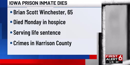 Iowa prison inmate dies
