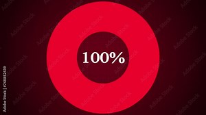 Circle loading animation. Process loading bar, gradient color rotating ring spinning with 0 to 100 %. loading bar animation. Stock Video