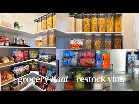 GROCERY HAUL + RESTOCK VLOG | Fridge & Pantry Organization