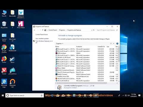 Uninstall Kinect for Windows Runtime in Windows 10