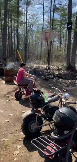 vintage orange mini bike with Honda Gc160