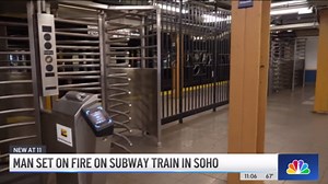 Man throws flaming liquid on NYC subway, burning fellow rider