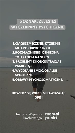 Przeczytaj całość 👇 1. Ciągłe zmęczenie, które nie mija po odpoczynku. Nawet po śnie lub wolnym dniu nadal czujesz brak energii i przeciążenie. To często efekt długotrwałej aktywacji osi stresu (kortyzol), przez co organizm nie przechodzi w pełny tryb regeneracji. 2. Rozdrażnienie i obniżona tolerancja na stres. Reagujesz silnie na drobne bodźce, które wcześniej nie stanowiły problemu. Gdy zasoby psychiczne są wyczerpane, kora przedczołowa gorzej hamuje impulsywne reakcje emocjonalne. 3. Proble