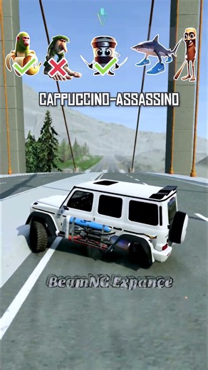 🪵Italian Brainrot Funk BeamNG DRIVE Car Jump Challenge 🦈☕ #beamngdrive #italianbrainrot