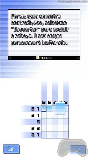 Picross DS | PT-BR | About Free Mode | 9 | Play Translated