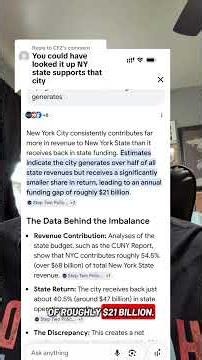 New York State Supports NYC? Actually It's the Other Way Around...Look It Up