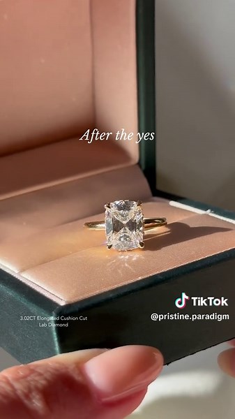 Before & after the ring. 💍 Before the question. Before the answer. Before the “yes.” And after the greatest “yes” of your life. ✨ Details of the ring • 3.02CT Elongated Cushion Cut Lab Diamond Clarity • VVS2 Color • F Classic Solitaire Low Setting Hidden Halo Set in 14K Yellow Gold Engraving • ks tc Size • 6 ₱235,069 Get 15% off when you pay in full! Please note: Prices are subject to change without notice based on the current gold market trend. 💌 Create your dream ring with us • www.pristinep