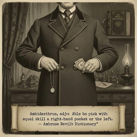 Ambrose Bierce's Witty Definition of Ambidextrous | The Devil's Dictionary