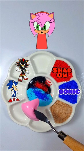 Sonic Team | Normal Vs Horror😈| Shadow 🖤 Sonic 💙 Amy Rose 🩷 Colour Mixing #colors #sonic #satisfying