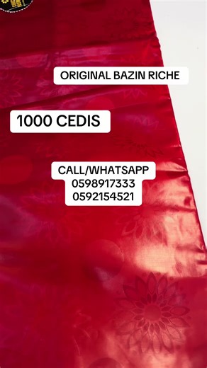 ORIGINAL BAZIN RICHE This piece is sure to turn heads and make a statement wherever you go. The intricate design details and high-quality with the soft texture nature are testament to it’s originality. Price: 1000 CEDIS CALL/WHATSAPP 0598917333 0592154521 For enquiry WE DO NATIONWIDE AND WORLDWIDE DELIVERY. #viral #fyp #foryourpages #trendyyy #fashiontiktok