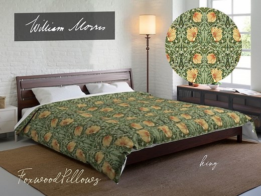 William Morris Floral Comforter: Pimpernel Arts & Crafts Bedding - Etsy