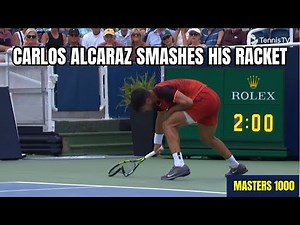 Carlos Alcaraz smashes his racket! Is that a first? (Cincinnati 2024)
