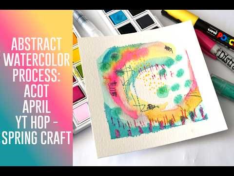 Abstract Watercolor Spring Piece | Easy Mixed Media Technique