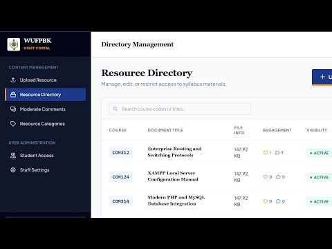 A Localized, Intranet-based Open Educational Resource Repository | software demo | PHP & MySQL