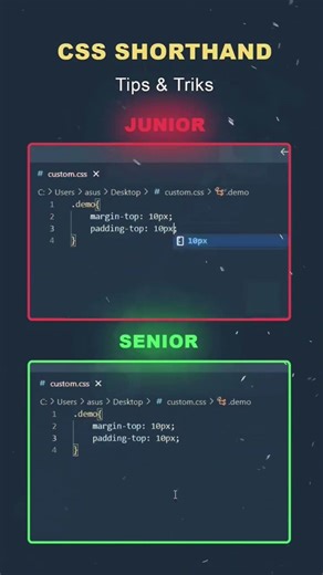 CSS SHORTHAND Tips & Tricks #csstricks #viralvideo #coding #shortvideo #shortsfeed #shorts #short