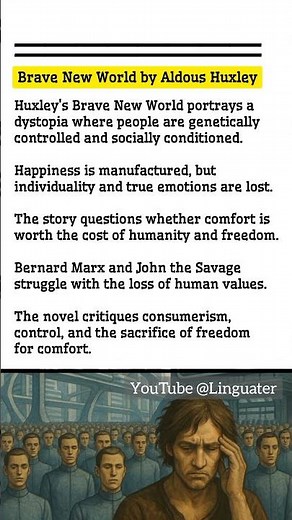 Brave New World by Aldous Huxley | Short Summary and Analysis #shorts #bookreview #dystopianfiction