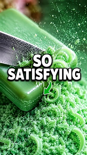 Green Soap Cutting ASMR 🍃 Crunchy Scraping Sounds for Sleep