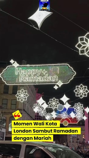 Lampu Ramadan London resmi dinyalakan Wali Kota Sadiq Khan di kawasan West End pada Jumat (13/2/2026). Hal ini ditegaskan sebagai simbol persatuan dan inklusivitas di tengah meningkatnya ketegangan politik dan Islamofobia di Inggris. Sebanyak lebih dari 30.000 lampu LED bermotif geometris Islam menerangi Leicester Square dan jalan-jalan sekitarnya, menampilkan tulisan “Happy Ramadan” yang dijadwalkan berubah menjadi “Happy Eid” pada 18 Maret. Sumber : IG sadiq #London #Ramadan2026 #Ramadan1447H 