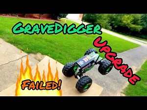 Mega GraveDigger RC Monster Truck upgrade attempt #1| two player mode