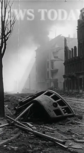 Grainy black and white footage of a 1940s news broadcast about T_ #history #oppenheimer #historical