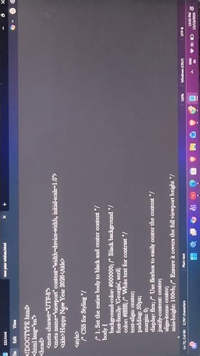 Caption:🎉💻✨ Happy New Year, Powered by HTML, CSS & JS! ✨💻🎉New year, new animations, smarter code