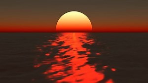 Animated sunset over the ocean
