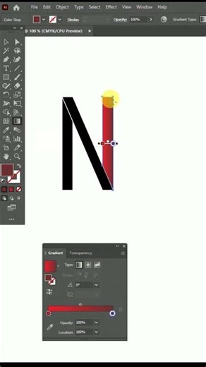 N Logo design in adobe illustration #logo #shorts #short #adobeillustrator #design